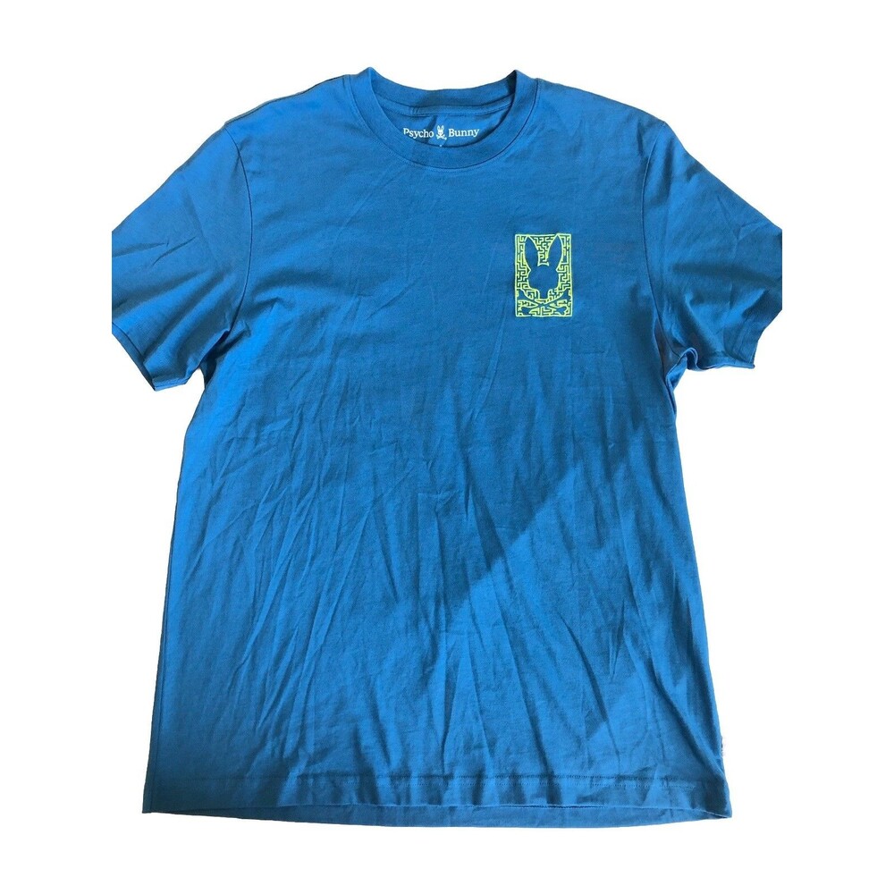 Psycho Bunny Pisani Bunny Back Graphic Tee T-shirt Pima Yale Blue Men's Size 6